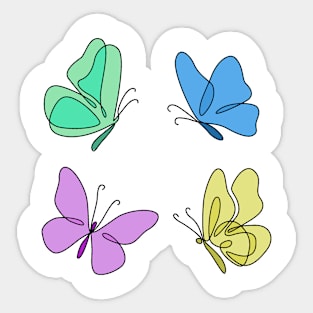 Multicolor Butterflies Sticker